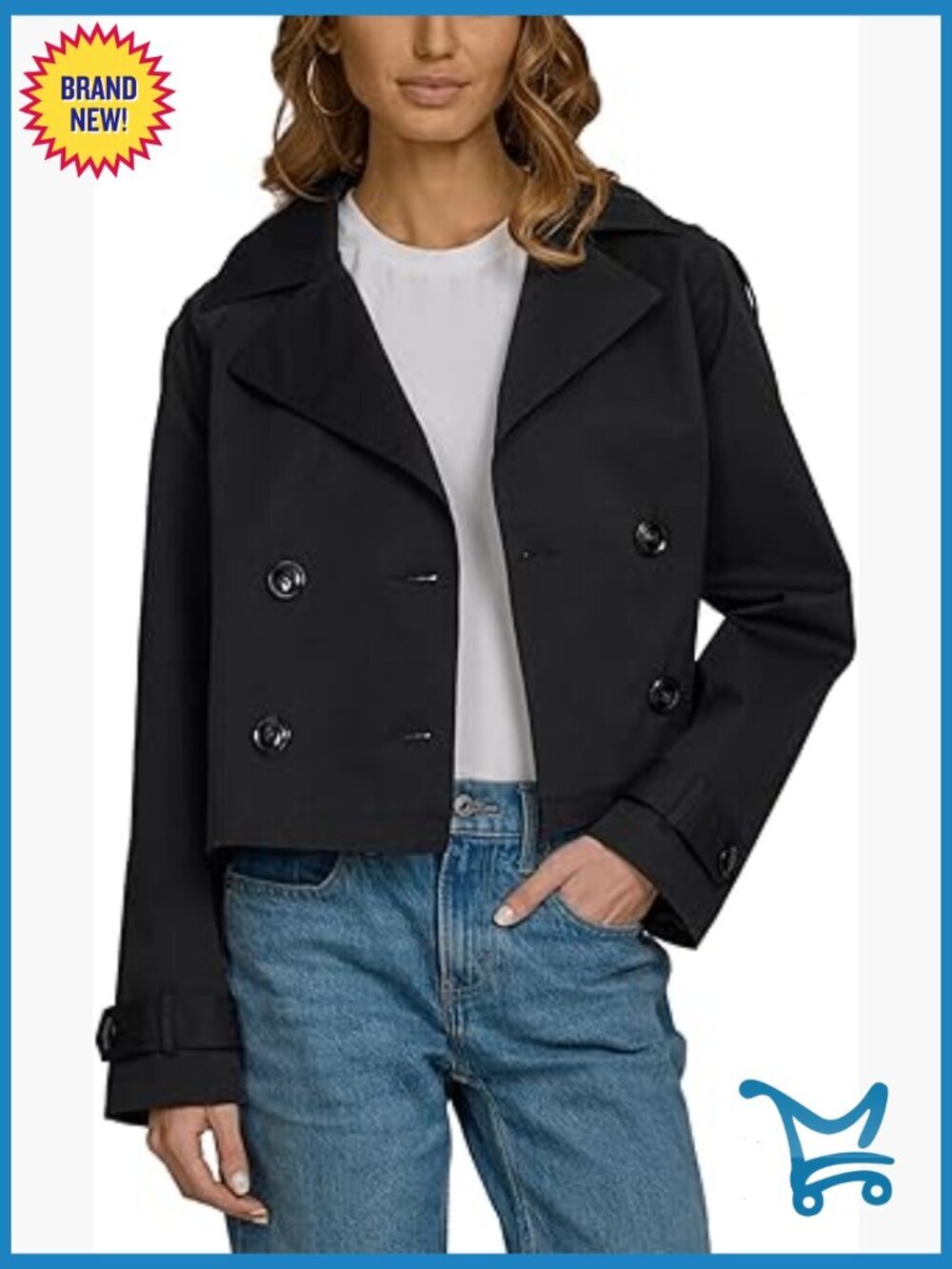 Cropped Lapel Trench Coat Lightweight Spring Jacket Women Workwear